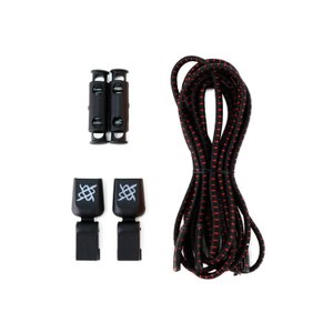 Cadarço Elástico HUPI LACES Preto Risca Vermelha