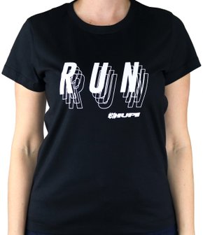 Camiseta Casual HUPI Run Preta Baby Look