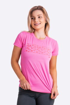 Camiseta HUPI Coqueiral Babylook Feminina Manga Curta Rosa Claro