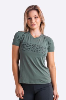 Camiseta HUPI Coqueiral Babylook Feminina Manga Curta Verde Escuro