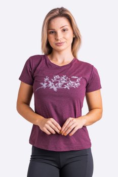 Camiseta HUPI Lirio Babylook Feminina Manga Curta Bordo Mescla