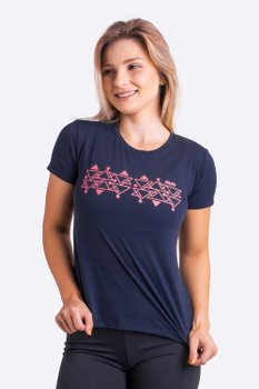 Camiseta HUPI Tecno Babylook Feminina Manga Curta Azul Escuro
