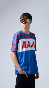 Camiseta Masculina HUPI Bike Naja Azul/Vermelho