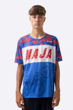 Camiseta Masculina HUPI Bike Naja Azul/Vermelho