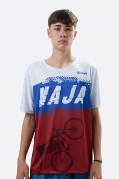 Camiseta Masculina HUPI Bike Naja Branco/Azul