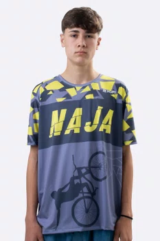 Camiseta Masculina HUPI Bike Naja Grafite/Amarelo