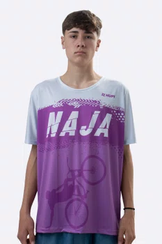 Camiseta Masculina HUPI Bike Naja Roxo/Branco