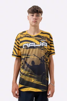 Camiseta Masculina HUPI Bike Naja V10 Amarelo e Preto
