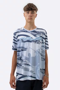 Camiseta Masculina HUPI Bike Naja V10 Cinza e Branco