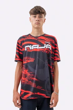 Camiseta Masculina HUPI Bike Naja V10 Preto e Vermelho