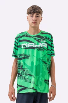 Camiseta Masculina HUPI Bike Naja V10 Verde e Preto