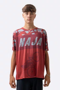 Camiseta Masculina HUPI Bike Naja Vermelho/Cinza