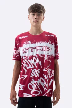 Camiseta Masculina HUPI Bike STRIP Cereja