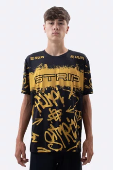 Camiseta Masculina HUPI Bike STRIP Preto e Amarelo
