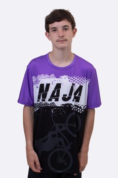 Camiseta Masculina HUPI Naja Roxo/Branco/Preto