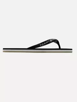 Chinelo Tommy Hilfiger Rubber Masculino Preto e Cinza