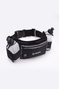 Cinto De Hidratação HUPI Running com 2 Garrafas e Pochete Preto
