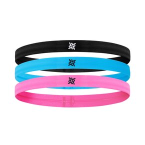 Faixa de Cabelo HUPI Kit 03 Preto Azul Pink