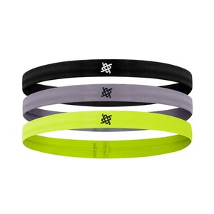 Faixa de Cabelo HUPI KIT 03 Preto/ Cinza/ Amarelo