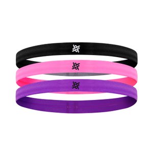 Faixa de Cabelo HUPI KIT 03 Preto/ Pink/ Roxo