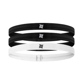 Faixa de Cabelo HUPI Kit 03 Preto Preto Branco