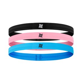 Faixa de Cabelo HUPI Kit 03 Preto Rosa Azul