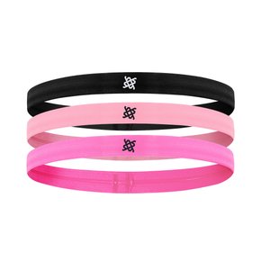 Faixa de Cabelo HUPI Kit 03 Preto Rosa Pink