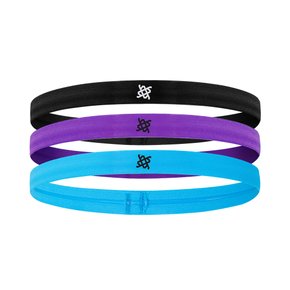 Faixa de Cabelo HUPI Kit 03 Preto Roxo Azul