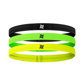 Faixa de Cabelo HUPI Kit 03 Preto Verde Amarelo