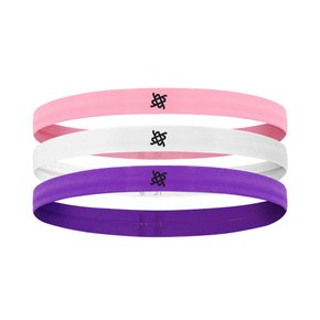 Faixa de Cabelo HUPI Kit 03 Rosa Branco Roxo