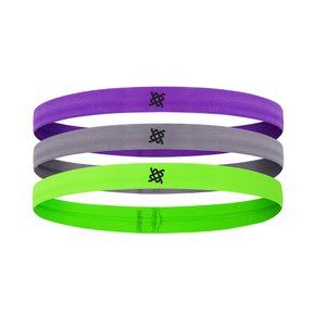 Faixa de Cabelo HUPI Kit 03 Roxo Cinza Verde