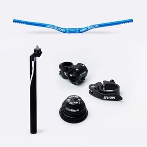 Kit HUPI Ride 700mm Azul c/ Caixa de Direção Tapered para Suspensão Tapered