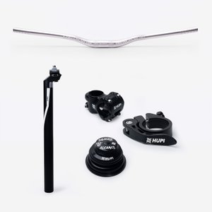 Kit HUPI Ride 700mm Prata c/ Caixa de Direção Tapered para Suspensão Tapered