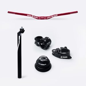 Kit HUPI Ride 700mm Vermelho c/ Caixa de Direção Tapered para Suspensão Tapered