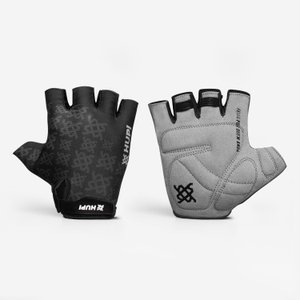 Luva Ciclismo HUPI Logo Two Dedo Curto - Preto