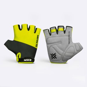 Luva Ciclismo HUPI Tour Dedo Curto - Amarelo Neon