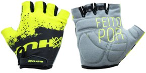 Luva Ciclismo HUPI Eco Dedo Curto Splash Amarelo/Preto
