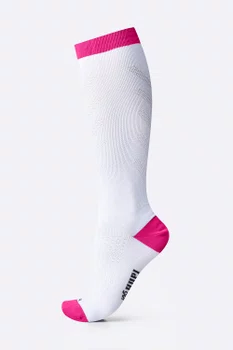 Meia HUPI Air Longa Branco e Rosa