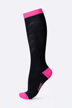 Meia HUPI Air Longa Preto e Rosa