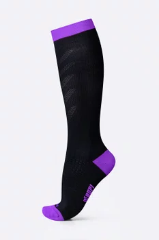 Meia HUPI Air Longa Preto e Roxo