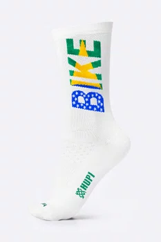 Meia HUPI Bike Brasil Branco Pés Menores 34-38