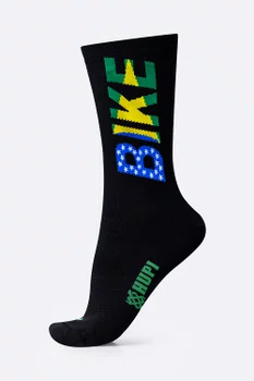 Meia HUPI Bike Brasil Preto Pés Menores 34-38