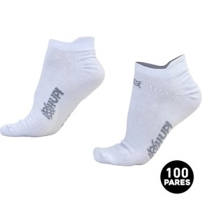 Meia HUPI Casual Invisível Algodão Branco - Kit 100 Pares Unissex