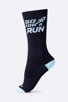 Meia HUPI Go For a Run Preto/Azul