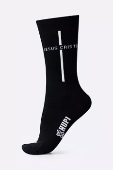 Meia HUPI Jesus Cristo Preto/Branco