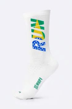 Meia HUPI Run Brasil Branco