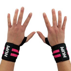 Munhequeira HUPI Elastica 75mm Preto/rosa