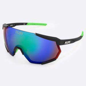 Óculos de Sol HUPI Aspen Armação Preto Lente Verde Espelhado