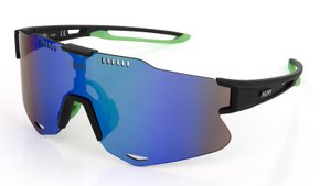 Óculos de Sol HUPI Bari Preto/verde - Lente Verde Espelhado