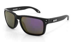 Óculos de Sol HUPI Cougar Armação Preto Lente Roxo Espelhado